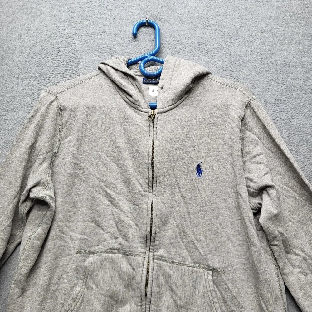 Polo Ralph Lauren‎ Men Hoodie XL Gray Pony Embroidery Logo Zipper Long Sleeve